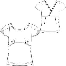 Moldes de confeccion para DAMA Tallas Grandes Camiseta Tulipan 791